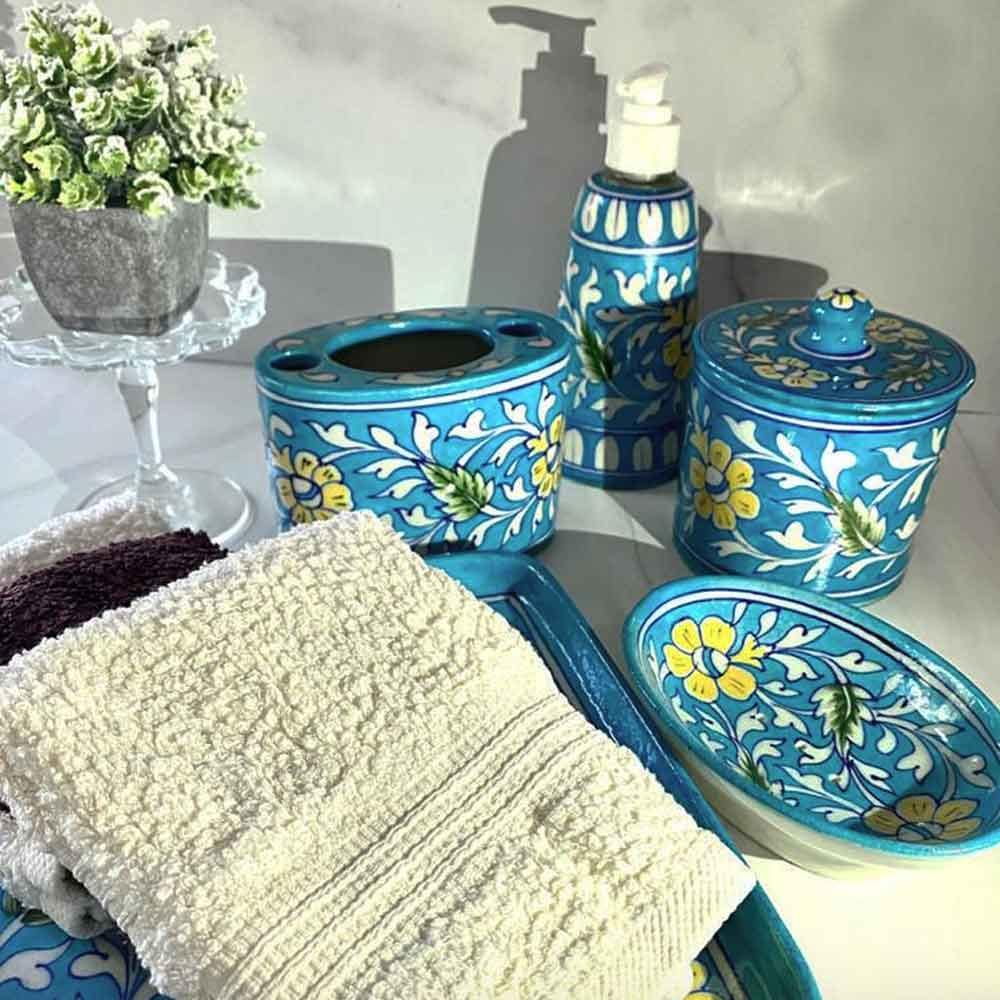 Blue Pottery Bathroom Set | Home Decoration And Furnishings in UAE ...