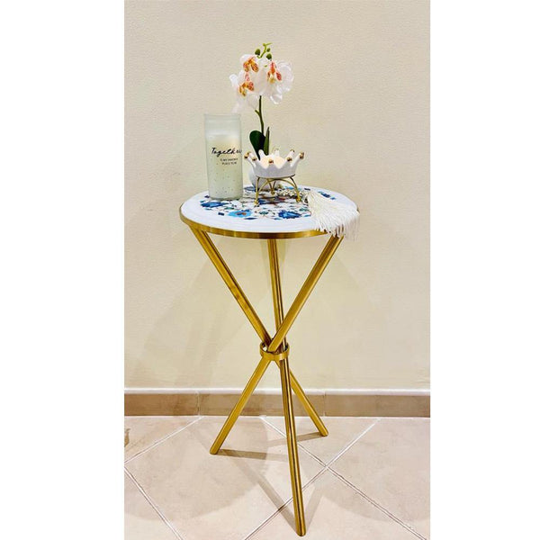 Marble Tabletop Stainless Steel Table - Min Ayn Home Home Decoration