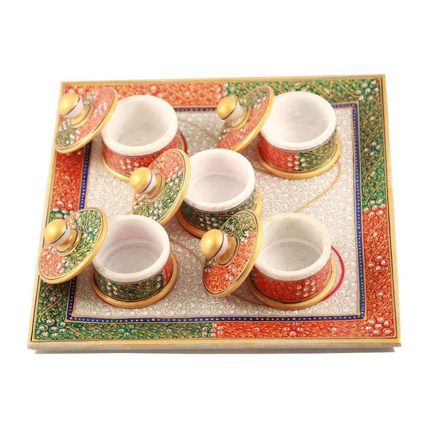 Marble Plate With Marble Bowls - Min Ayn Home Home Decoration