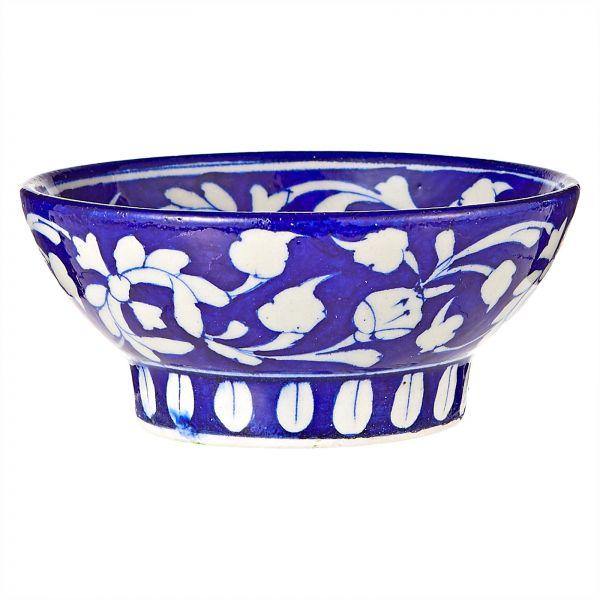 Blue Pottery Snack Bowl - Min Ayn Home Home Decoration