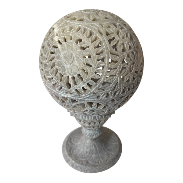 Hand-Carved Marble Bakhoor Burner & Candle Holder