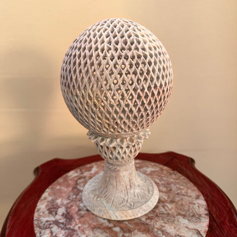 Marble Candle Holder Ball With Pedestal