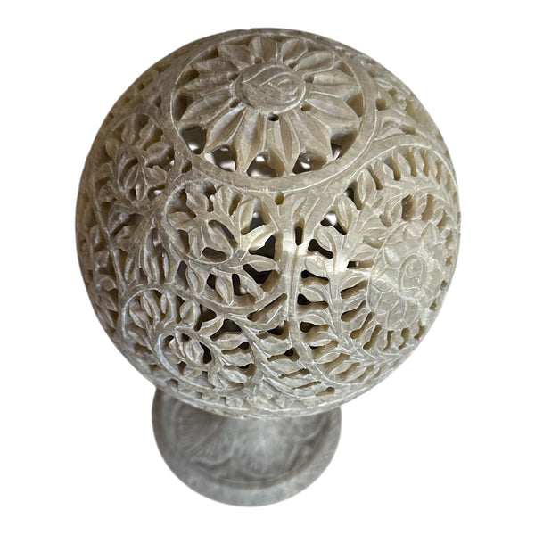 Hand-Carved Marble Bakhoor Burner & Candle Holder