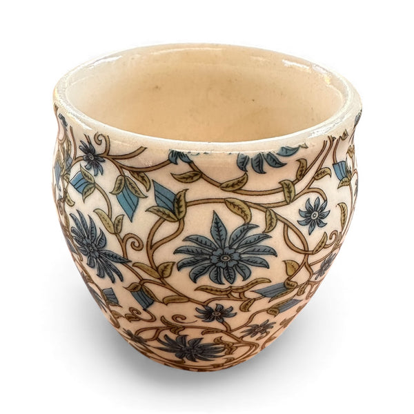 Floral Ceramic Cups – Set of 6 | Hand-Painted Tea, Coffee & Espresso Cup Set