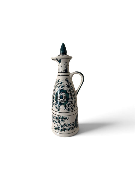 Blue Floral Ceramic Oil Bottle