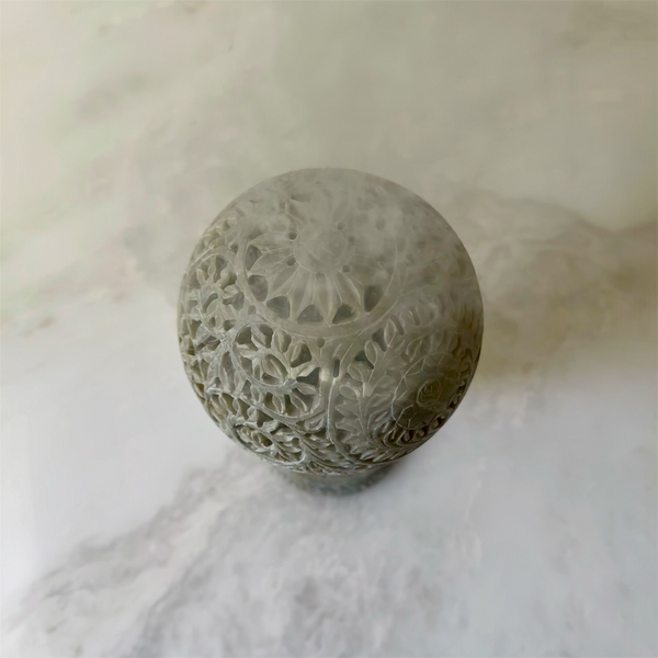 Hand-Carved Marble Bakhoor Burner & Candle Holder