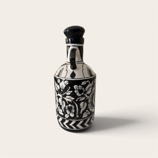 Black & White Ceramic Oil Bottle