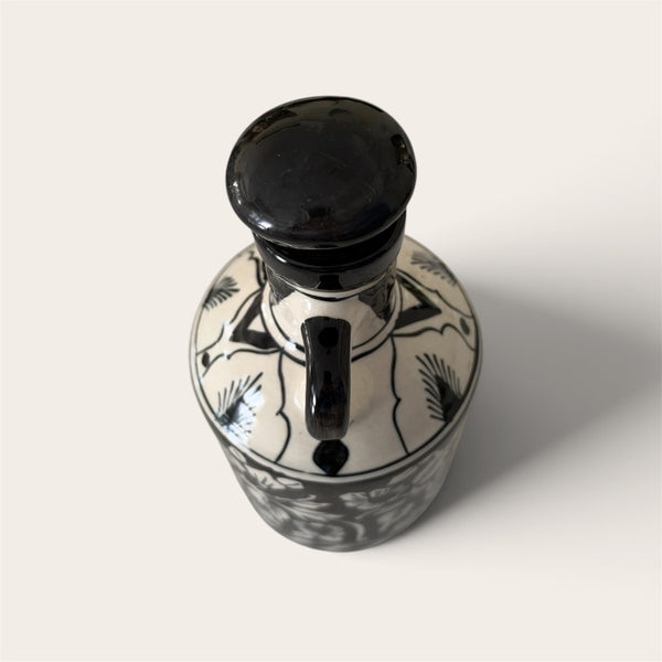 Black & White Ceramic Oil Bottle