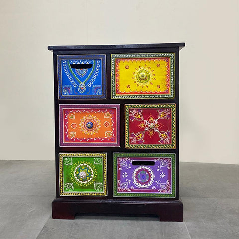 Wooden Cabinet With Colorful Drawers
