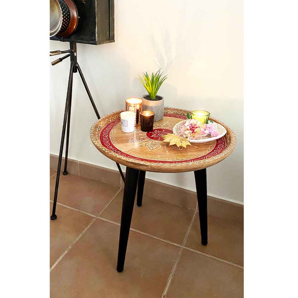 Side Table With Iron Legs