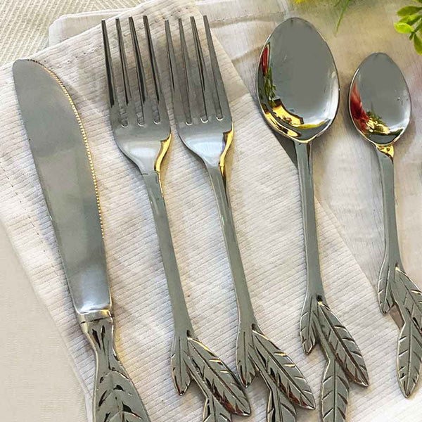 Cutlery Set Leaf Design - Min Ayn Home Home Decoration