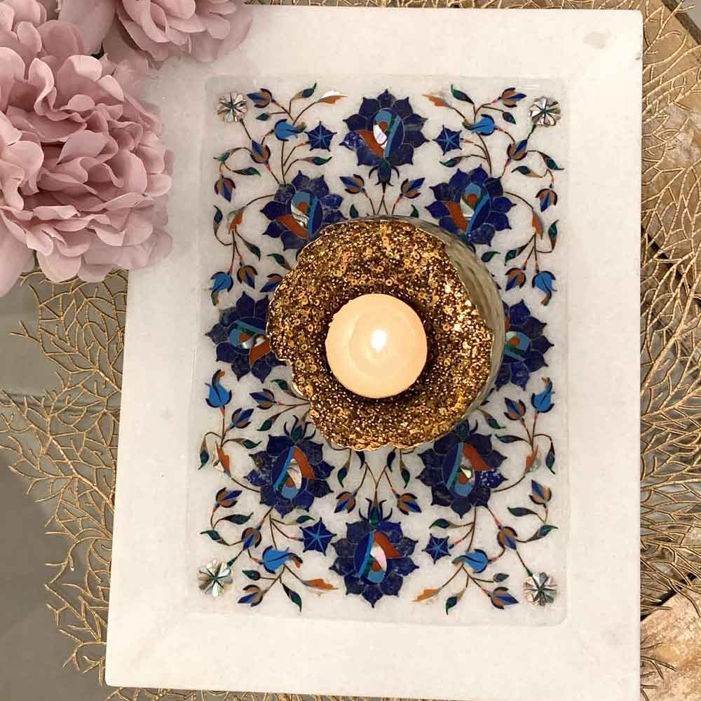 Marble Inlay Tray - Min Ayn Home Home Decoration