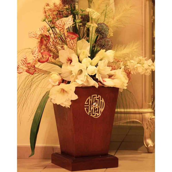 Handmade Wooden Brown Planter - Min Ayn Home Home Decoration