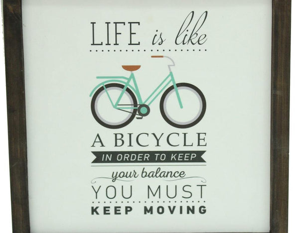 Life Is A Bicycle Wooden Wall Frame - Min Ayn Home Home Decoration