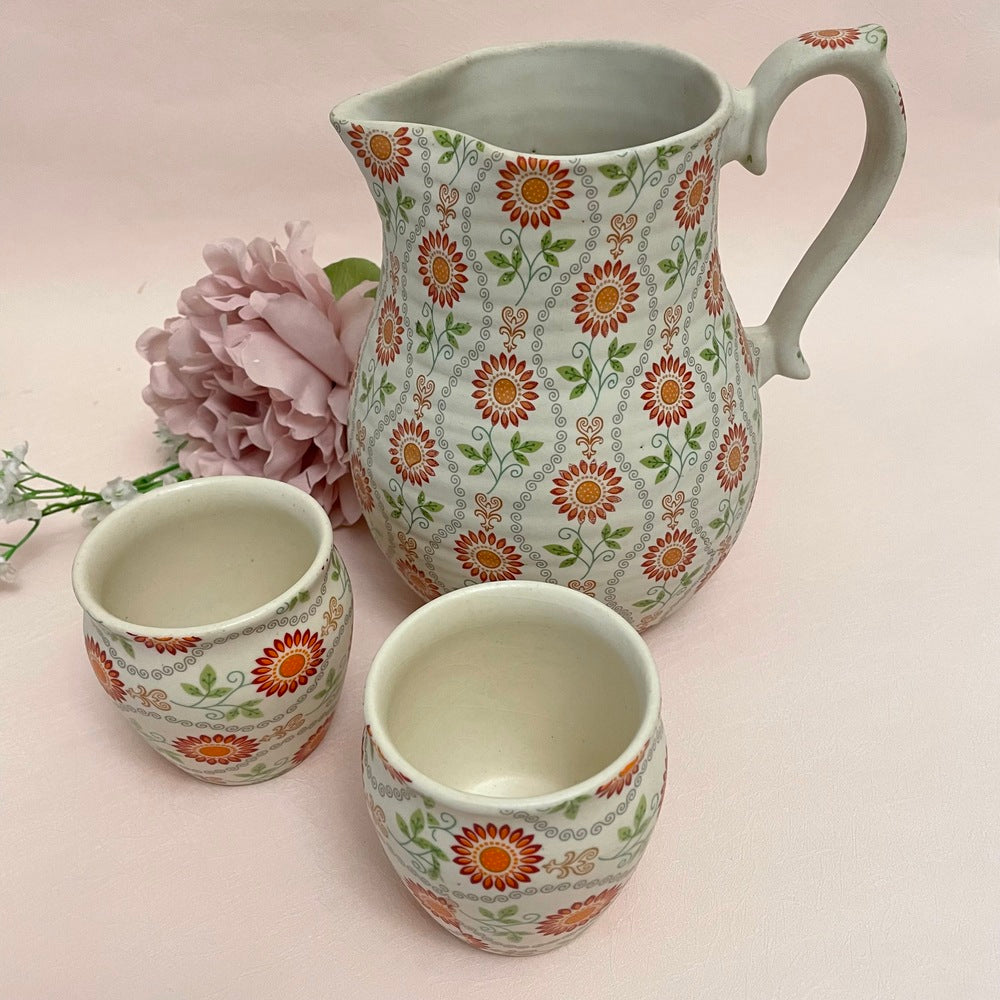 Jug Pitcher with 2 Cups Set of 3