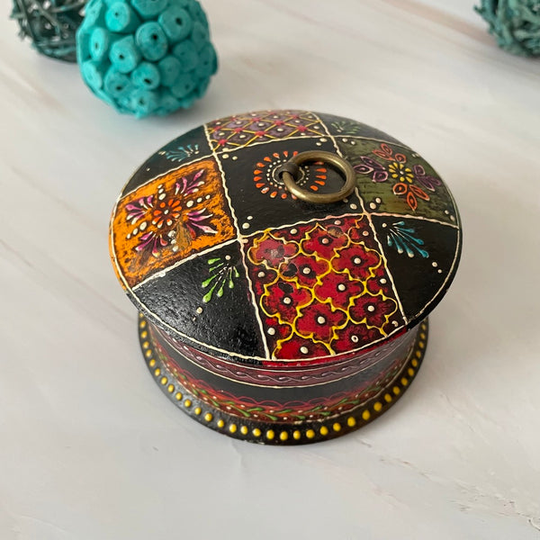 Wooden Hand Painted Trinket Box