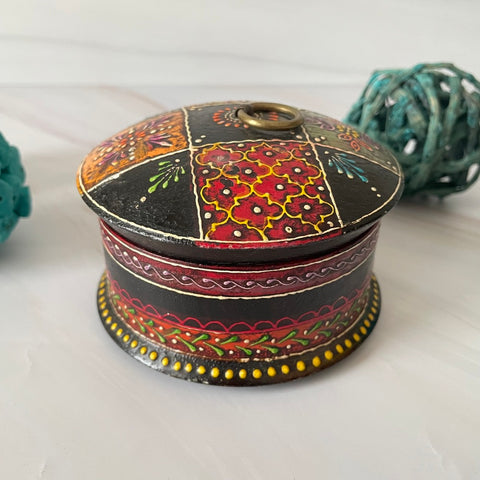 Wooden Hand Painted Trinket Box