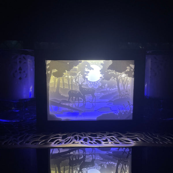 3D Paper Cut Led Light Box Wall Decoration