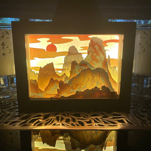 3D Paper Cut Led Light Mountain Design