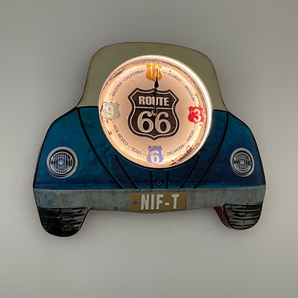 Car Shaped Wall Clock With Led Lights