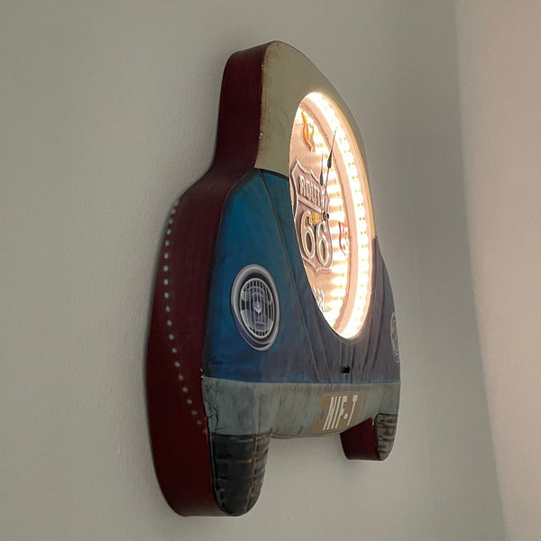 Car Shaped Wall Clock With Led Lights