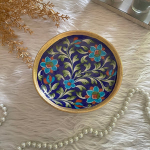 Snack Plate Floral Blue