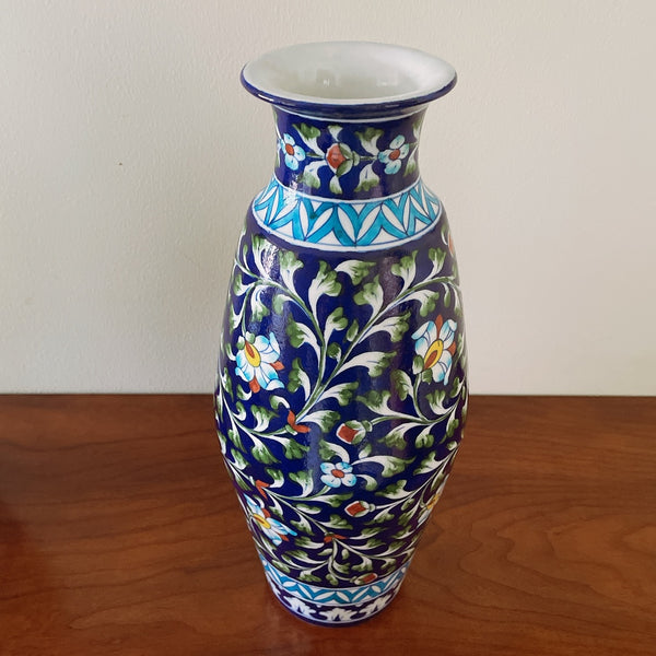 Blue Pottery Big Accent Vase