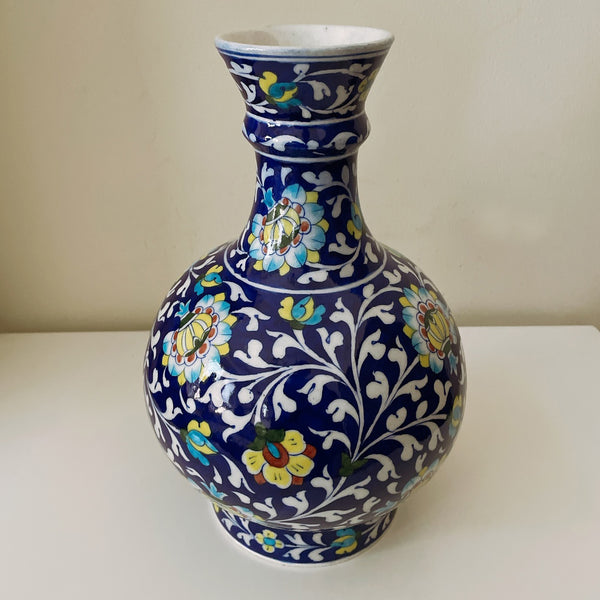 Bottleneck Blue Pottery Vase