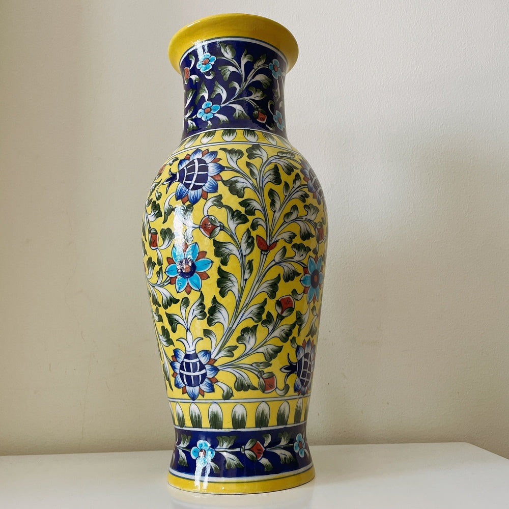 Blue Pottery Accent Vase