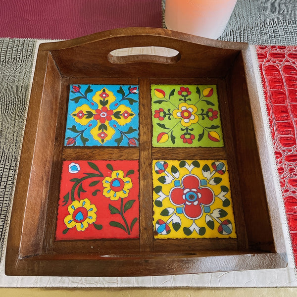 Wooden Ceramic Tiles Tray