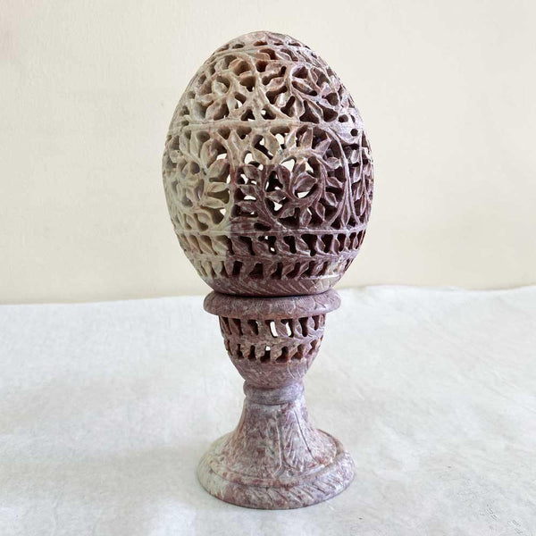 Egg Shaped Marble Candle Holder - Min Ayn Home Home Decoration
