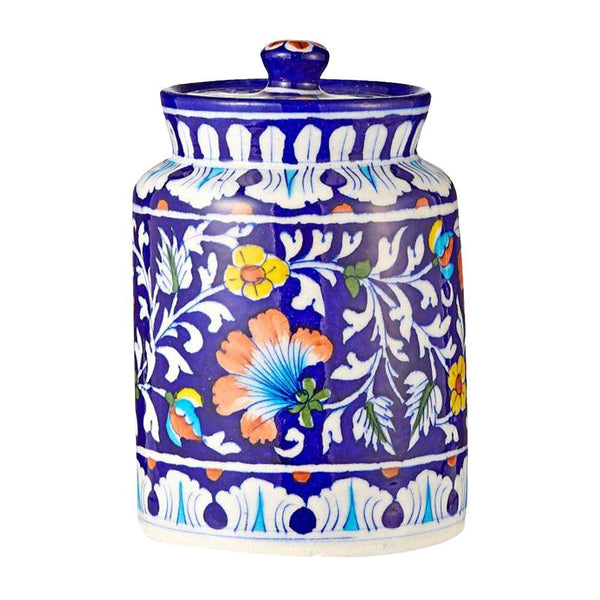 Cookie Jar Blue Pottery - Min Ayn Home Home Decoration