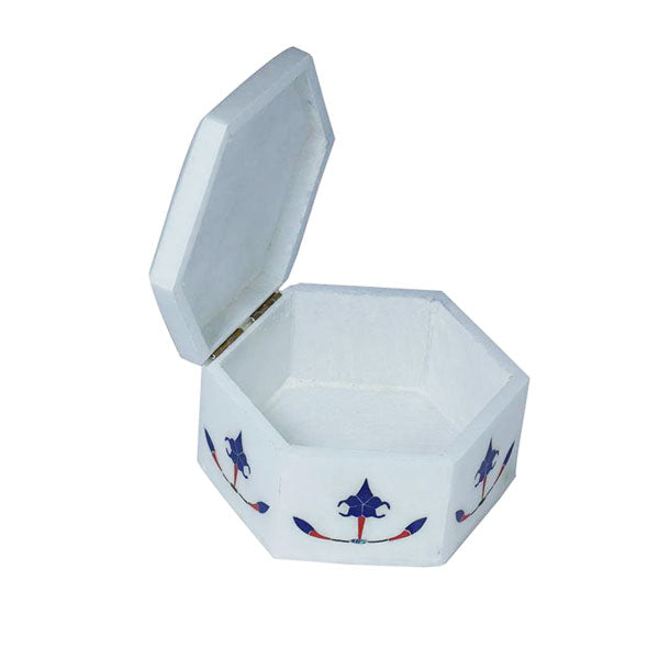 Marble Inlay Trinket Box - Min Ayn Home Home Decoration