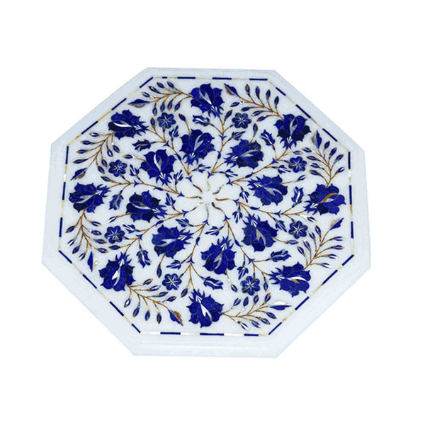 Marble Plate With Blue Design