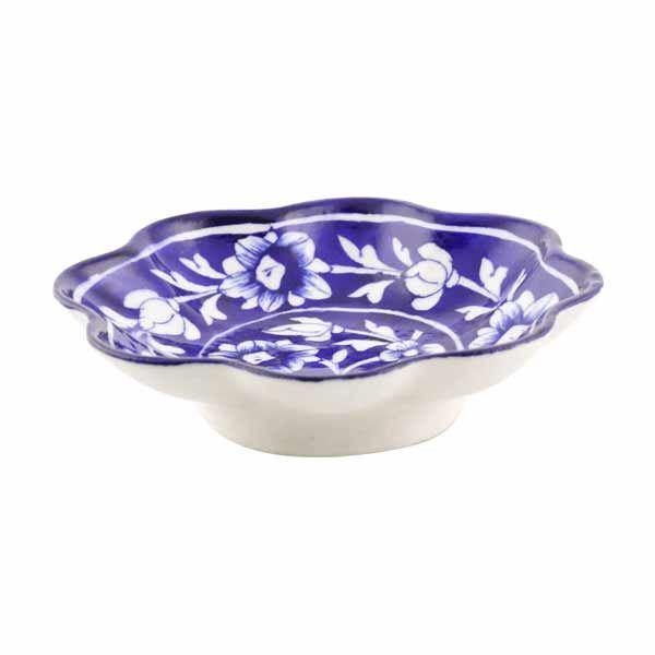 Snack Plate Blue Pottery - Dark Blue - Min Ayn Home Home Decoration