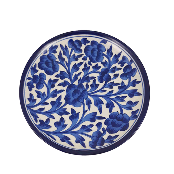Snack Plate Blue Pottery - Min Ayn Home Home Decoration