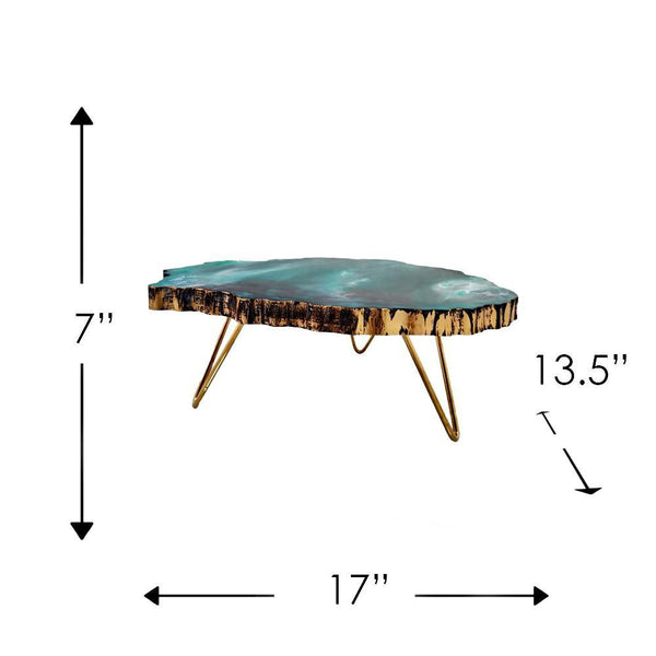 Small Wooden Epoxy Resin Table - Min Ayn Home Home Decoration