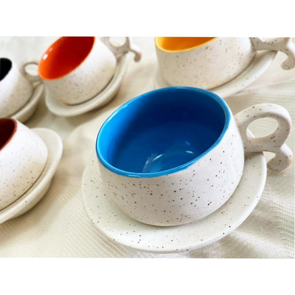 Ceramic Matte Tea Cups Set of 6 - Min Ayn Home Home Decoration