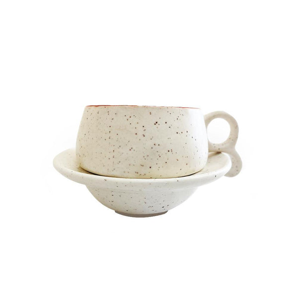 Ceramic Matte Tea Cup With Plate