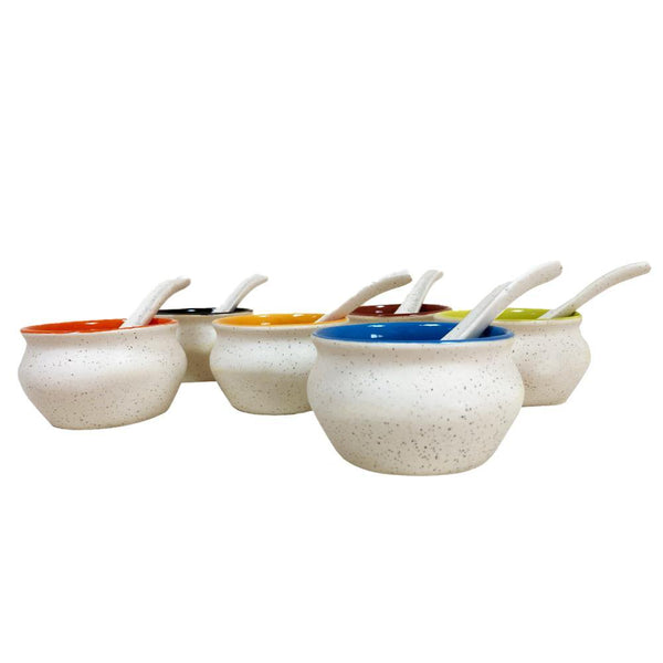 Ceramic Matte Soup Bowls - Set of 6 - Min Ayn Home Home Decoration