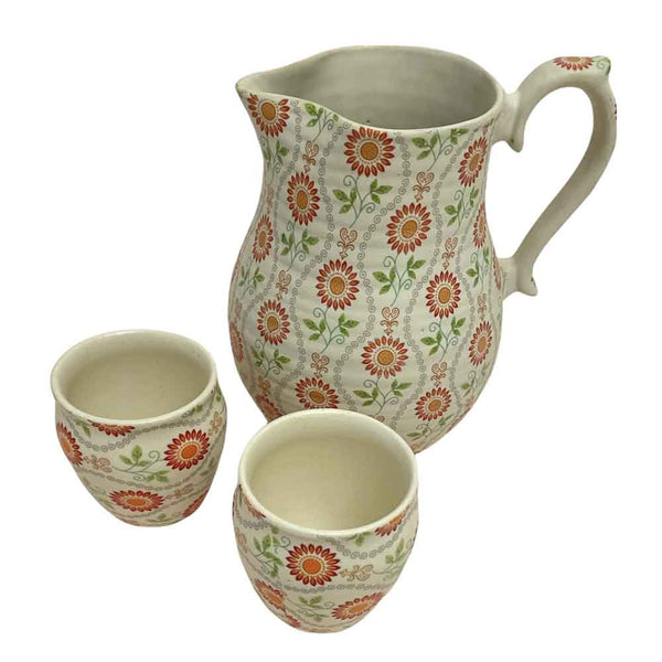 Jug Pitcher with 2 Cups Set of 3