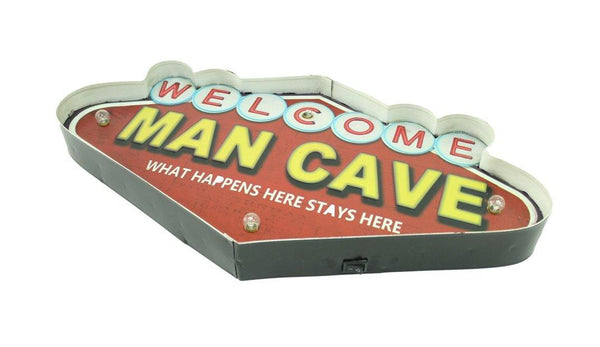 Metal Welcome Signage Wall Decor With Lights - Man Cave - Min Ayn Home Home Decoration