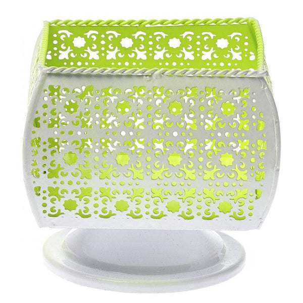 Metal Candle Holder White Green - Min Ayn Home Home Decoration