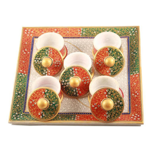 Marble Plate With Marble Bowls - Min Ayn Home Home Decoration