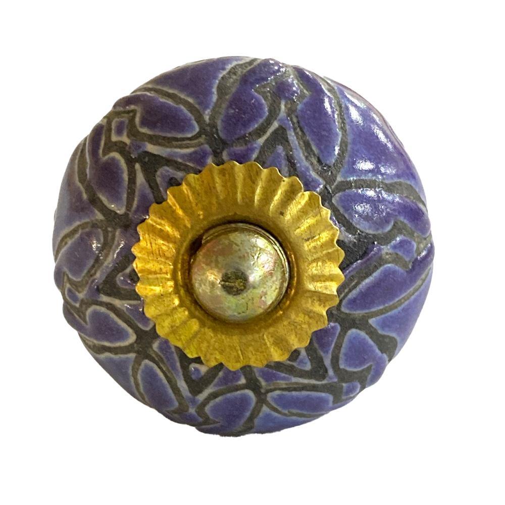 Purple Ceramic Knob - Min Ayn Home Home Decoration