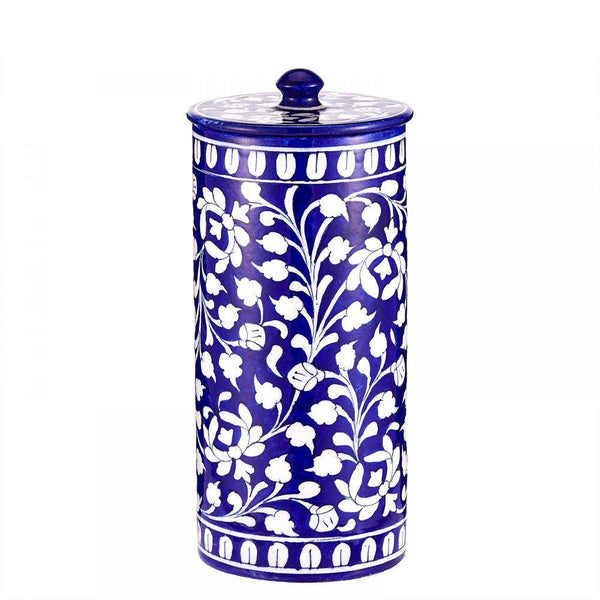 Blue Pottery Jar - Min Ayn Home Home Decoration
