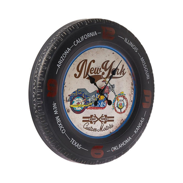 Tyre Frame Metal Wall Clock - Min Ayn Home Home Decoration
