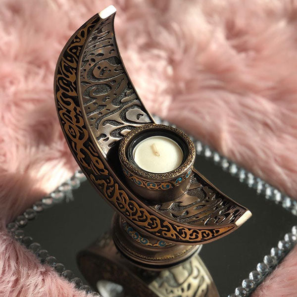 Crescent EID Arabesque Candle Holder - Min Ayn Home Ramadan Home Decoration