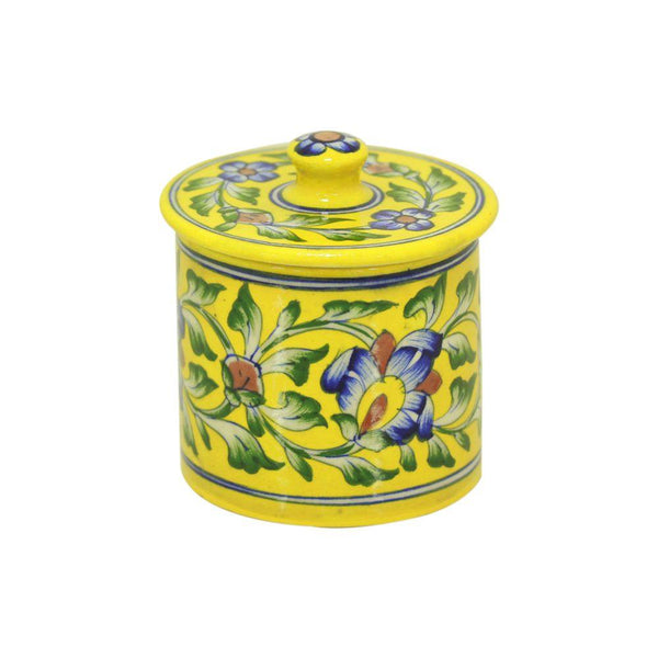 Floral Storage Jar - Min Ayn Home Home Decoration