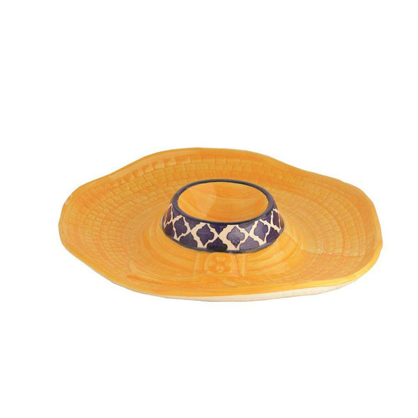 Chip And Dip Plate Yellow - Min Ayn Home Home Decoration